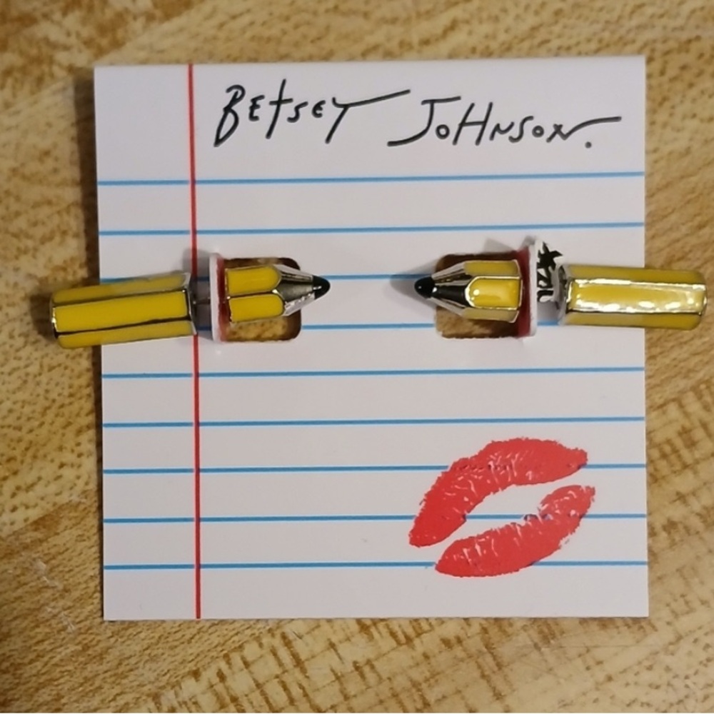 Betsey Johnson Yellow and Pink Pencil Set - Picture 2 of 6